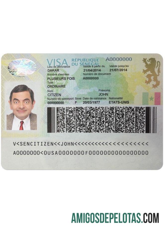 Visto para o SENEGAL modelo